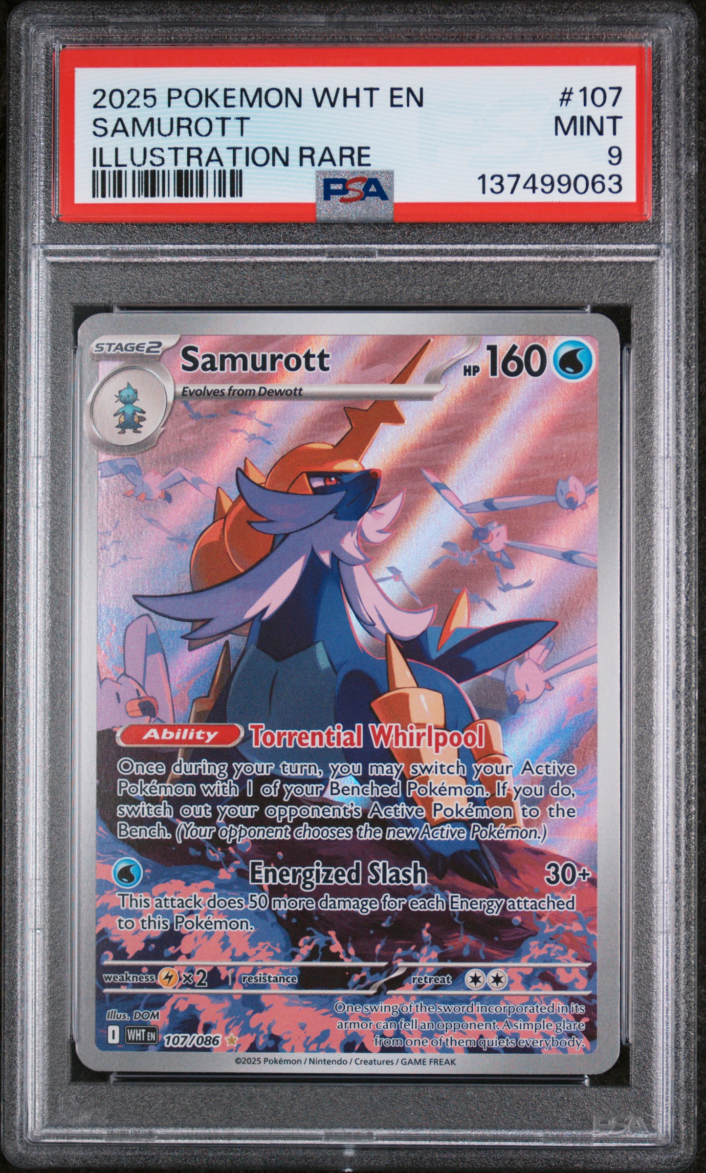 2025 #107 Samurott PSA 9 Wht EN-White Flare