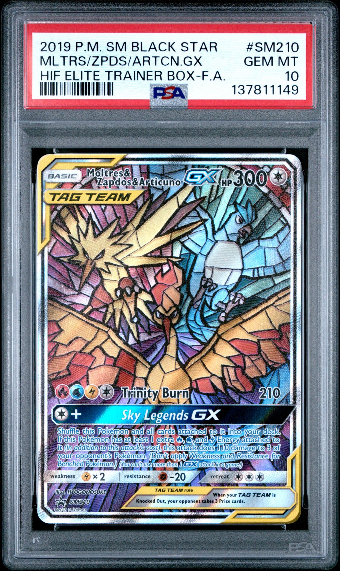 2019 Pokemon #SM210 Mltrs/Zpds/Artcn.Gx front