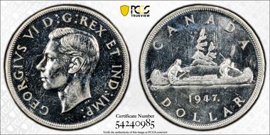 1947 S$1 Maple Leaf MS62