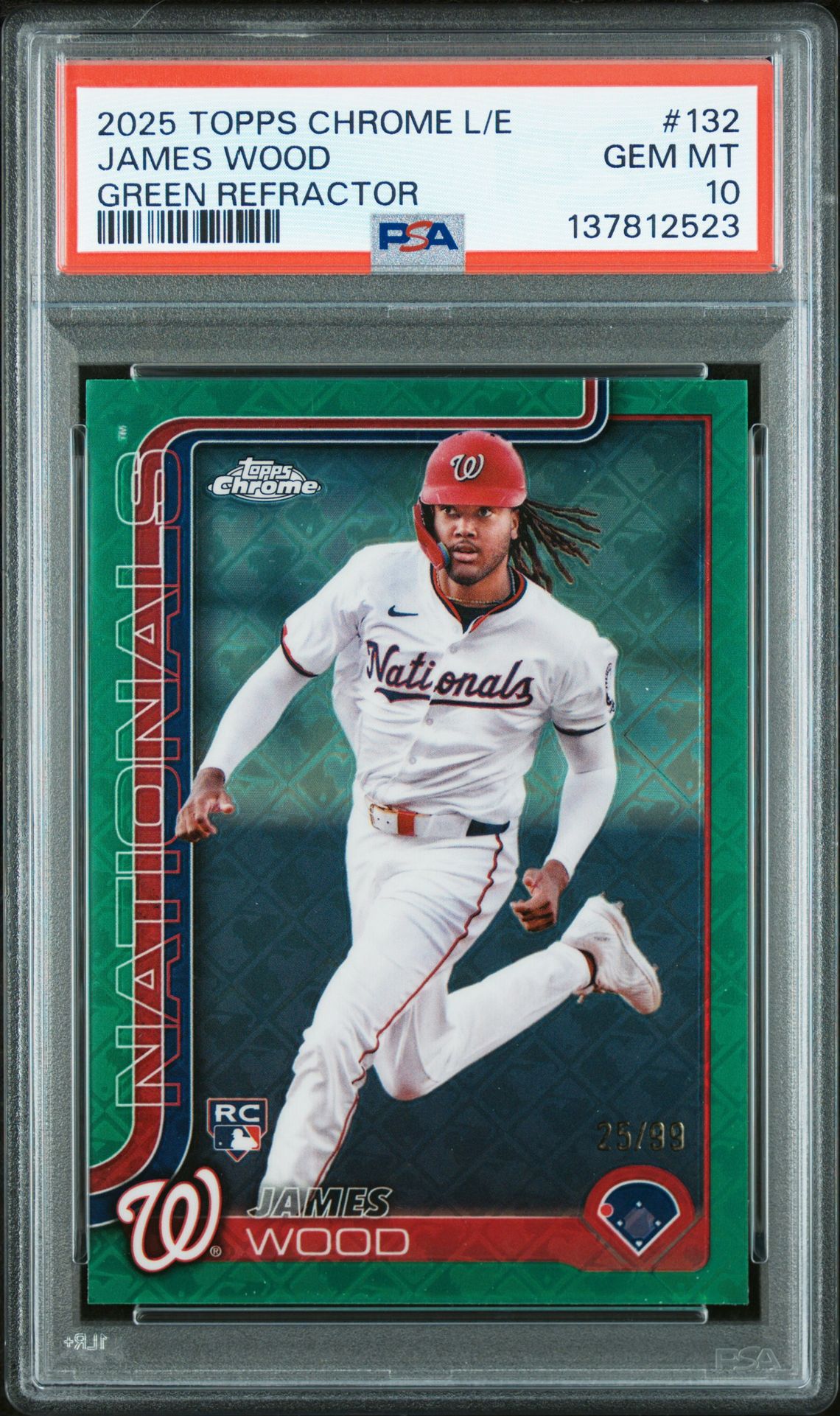 2025 Topps TOPPS CHROME LOGOFRACTOR EDITION GREEN REFRACTOR #132 James Wood front