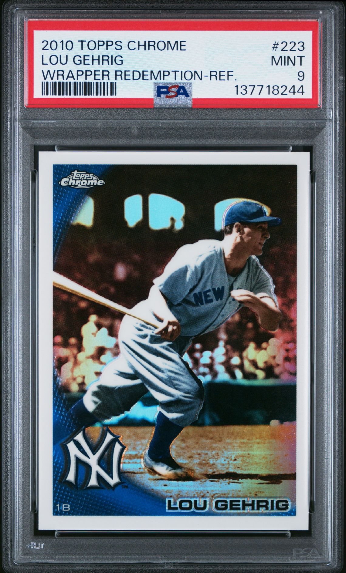 2010 Topps Chrome Wrapper Redemption Lou Gehrig #223 (Wrapper Redemption-Ref.) Mint 9 front