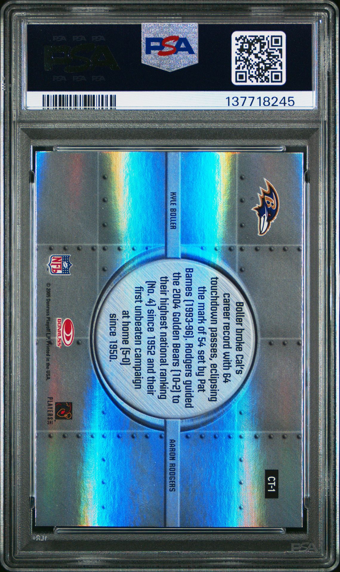 2005 Donruss Elite College Ties K.boller/A.rodgers #Ct-1 (College Ties) Mint 9 back