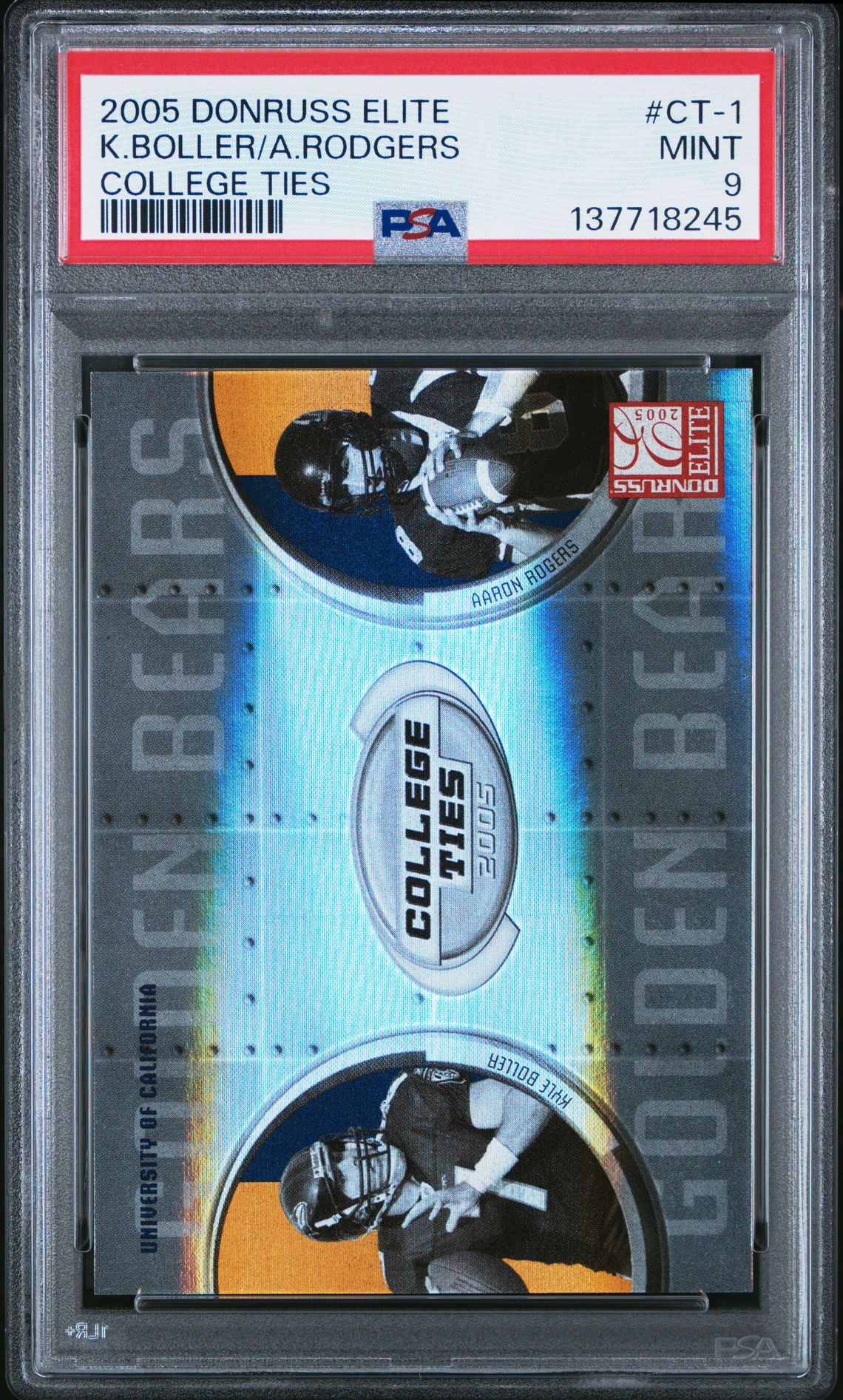 2005 Donruss Elite College Ties K.boller/A.rodgers #Ct-1 (College Ties) Mint 9 front