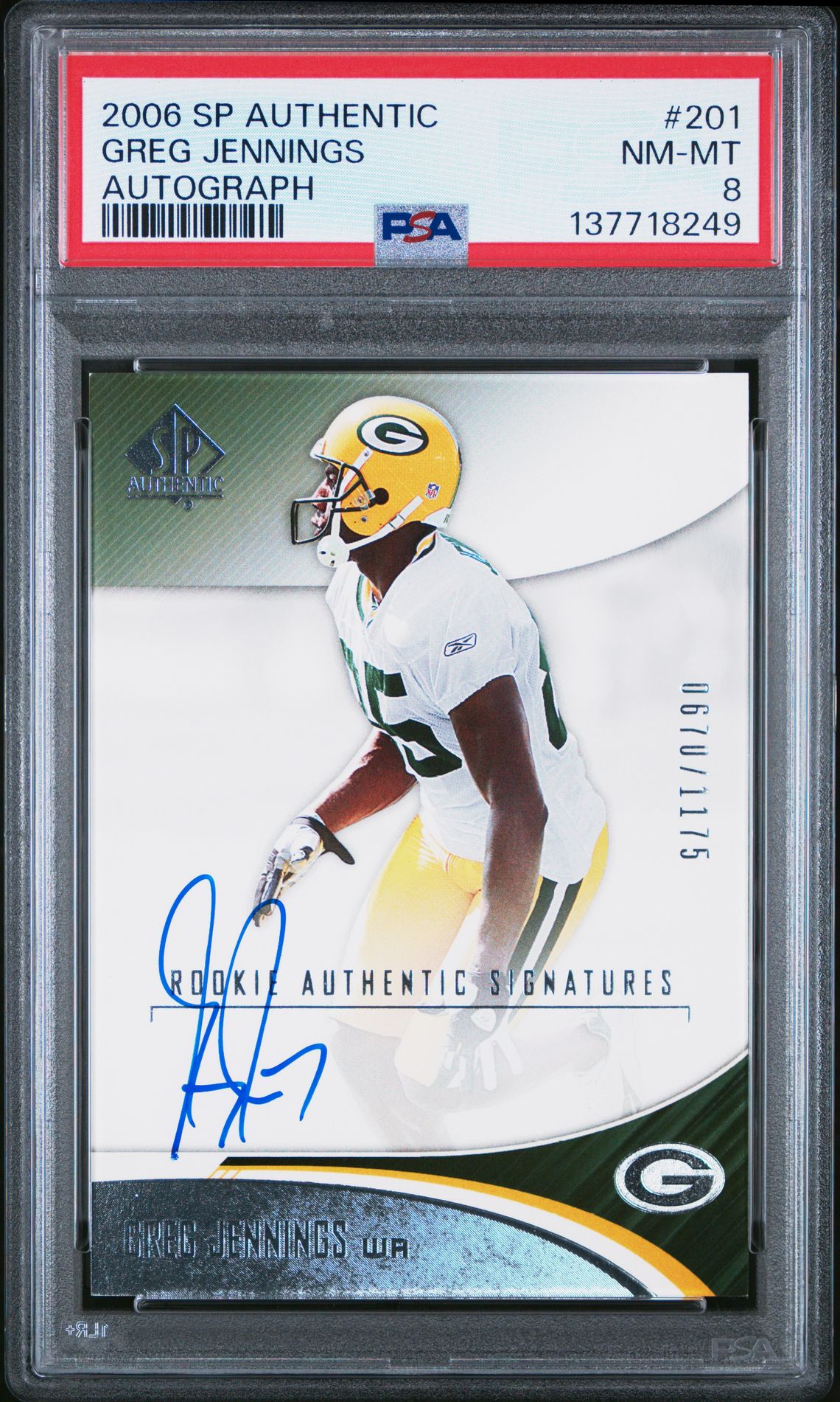 2006 Sp Authentic Greg Jennings #201 (Autograph) Nm-Mt 8 front