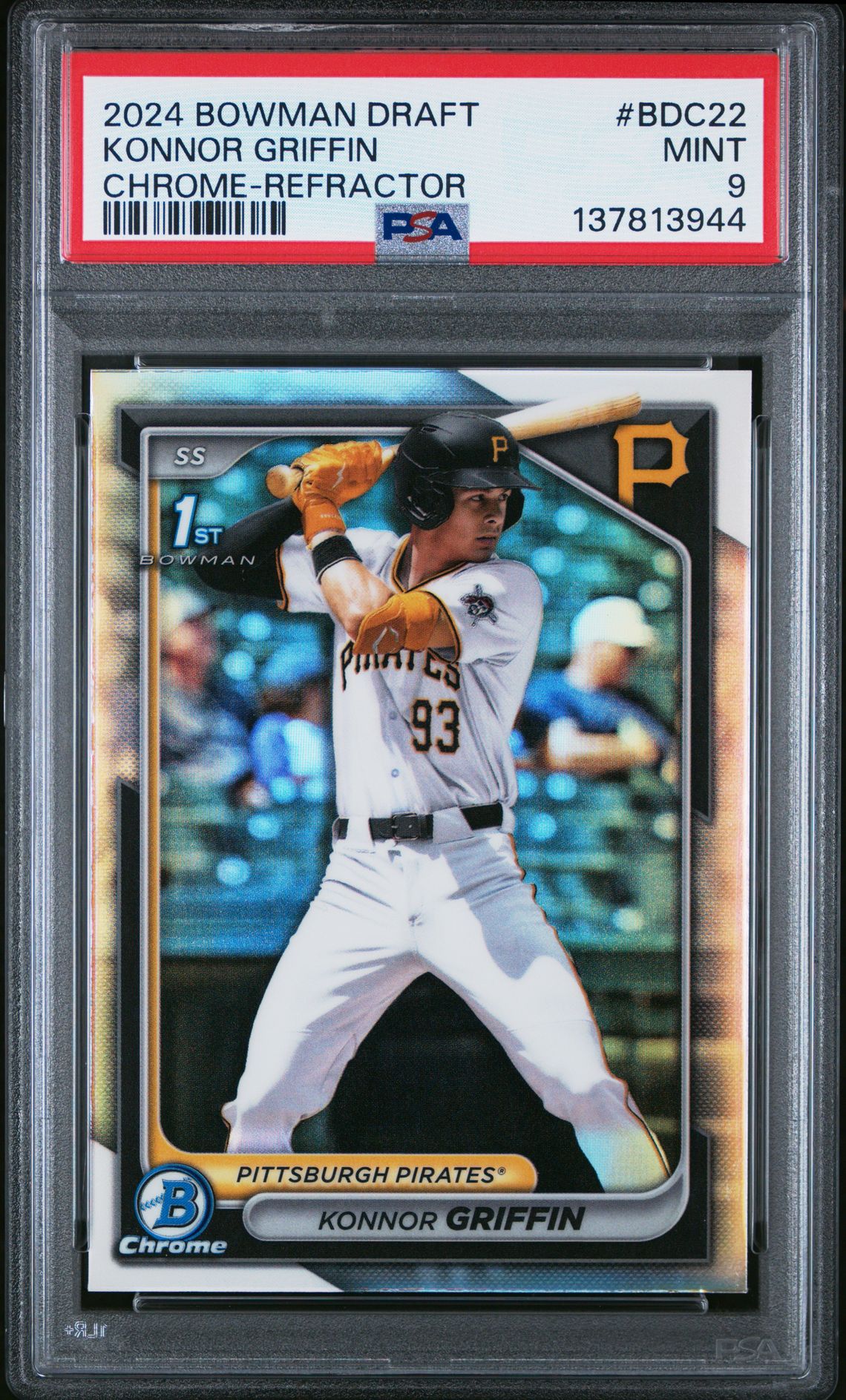 2024 Bowman Draft Konnor Griffin #Bdc22 (Chrome-Refractor) Mint 9 front