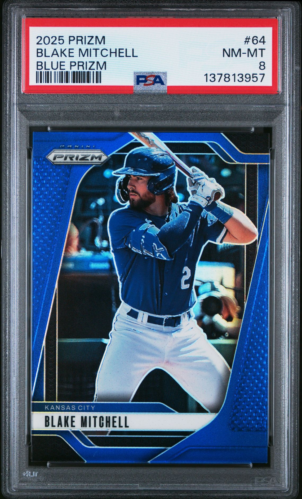 2025 Panini Prizm Blake Mitchell #64 (Blue Prizm) Nm-Mt 8 front