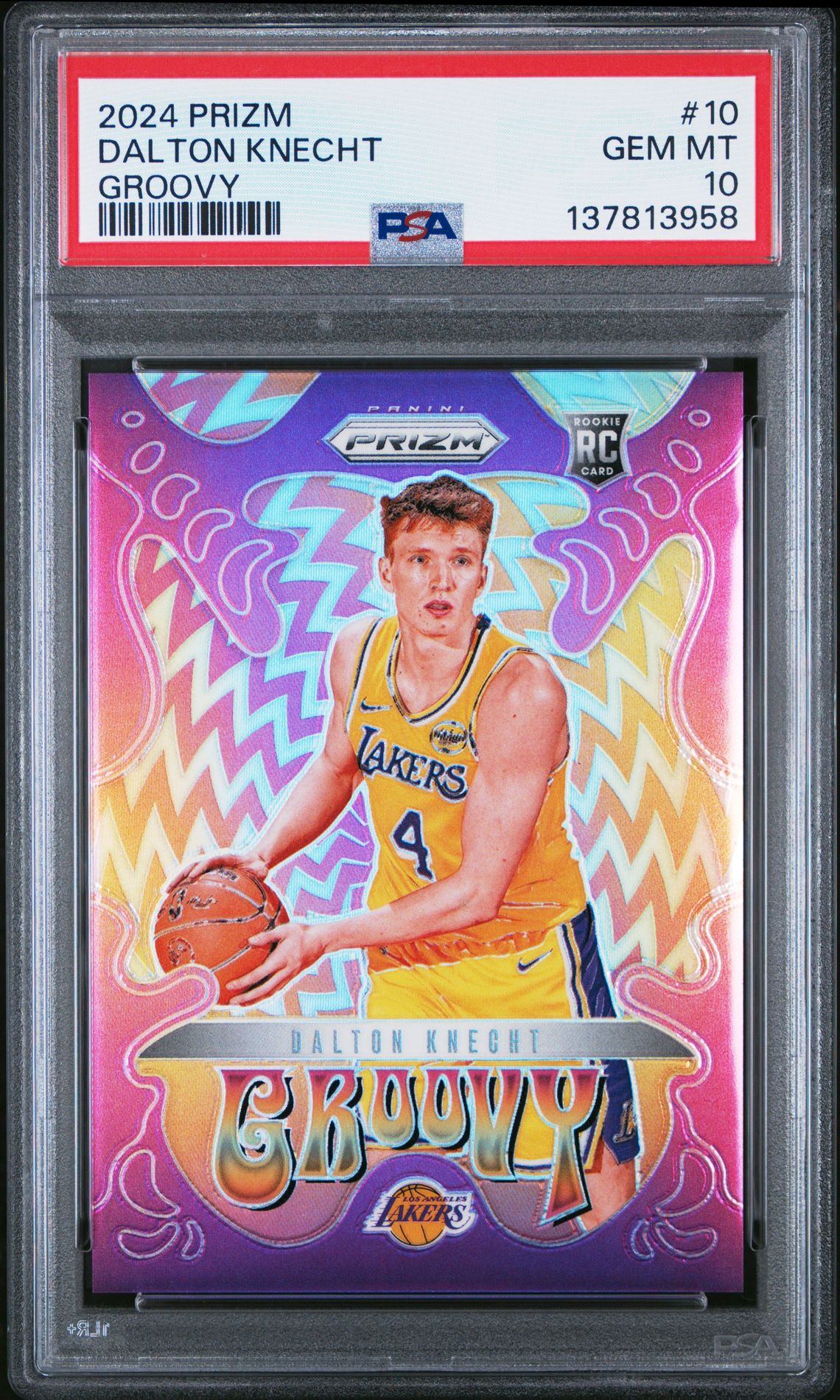 2024 Panini Prizm Groovy Dalton Knecht #10 Gem Mt 10 front