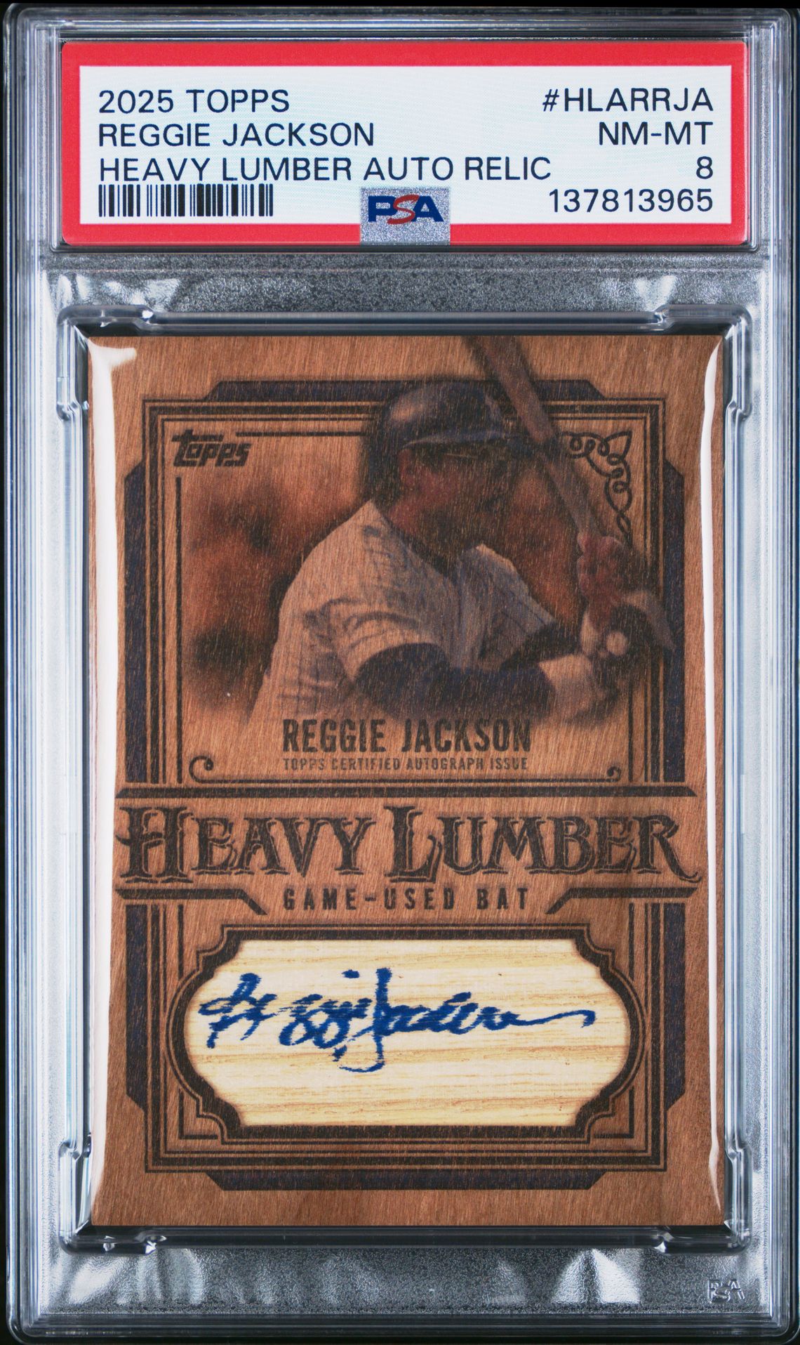 2025 Topps Heavy Lumber Autograph Relics Reggie Jackson #Hlarrja (Series 2) Nm-Mt 8 front