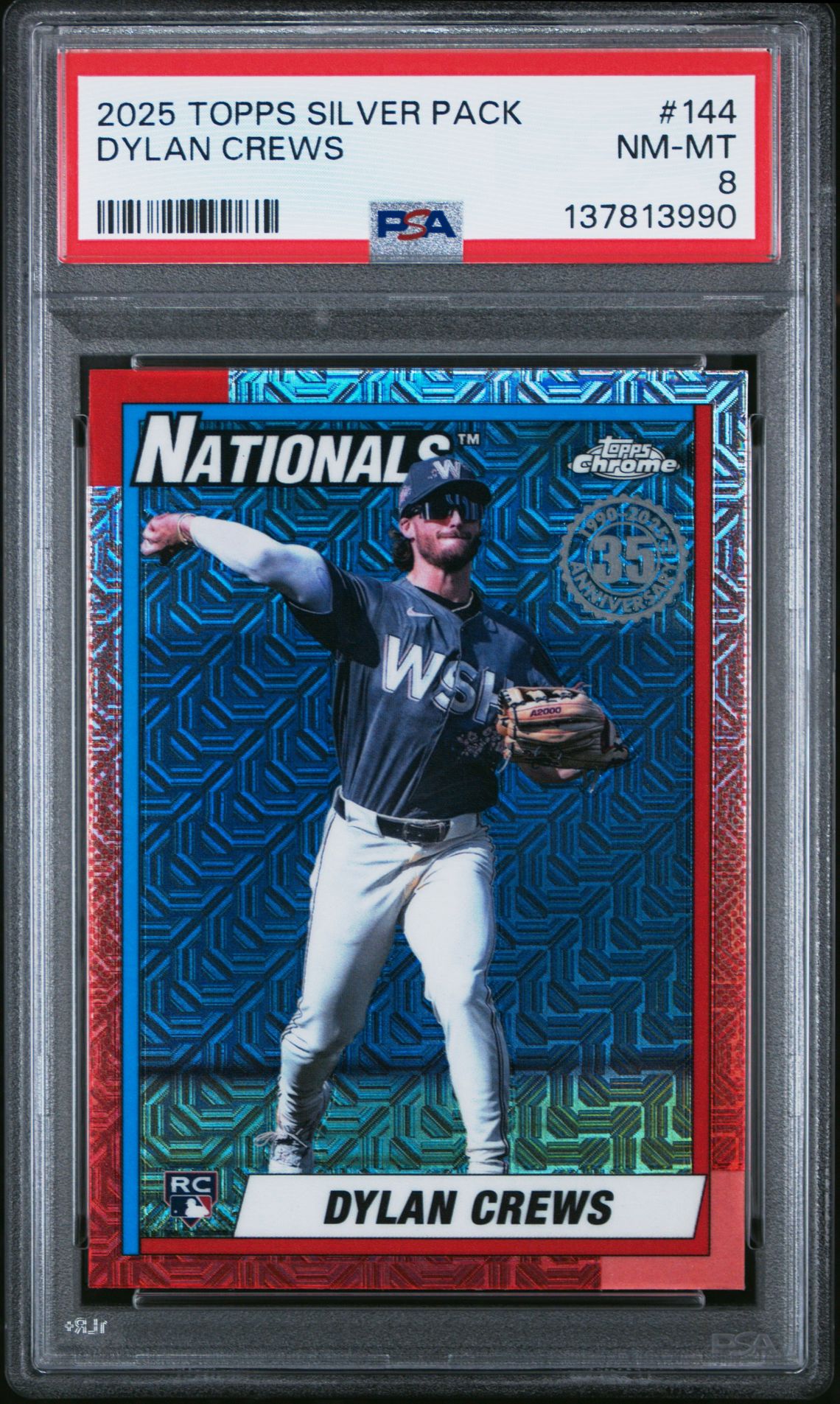 2025 Topps Silver Pack 1990 Chrome Promo Dylan Crews #144 Nm-Mt 8 front