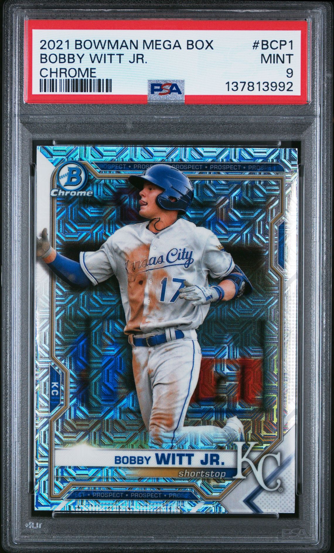 2021 Bowman Mega Box Chrome Bobby Witt Jr. #Bcp1 (Chrome) Mint 9 front