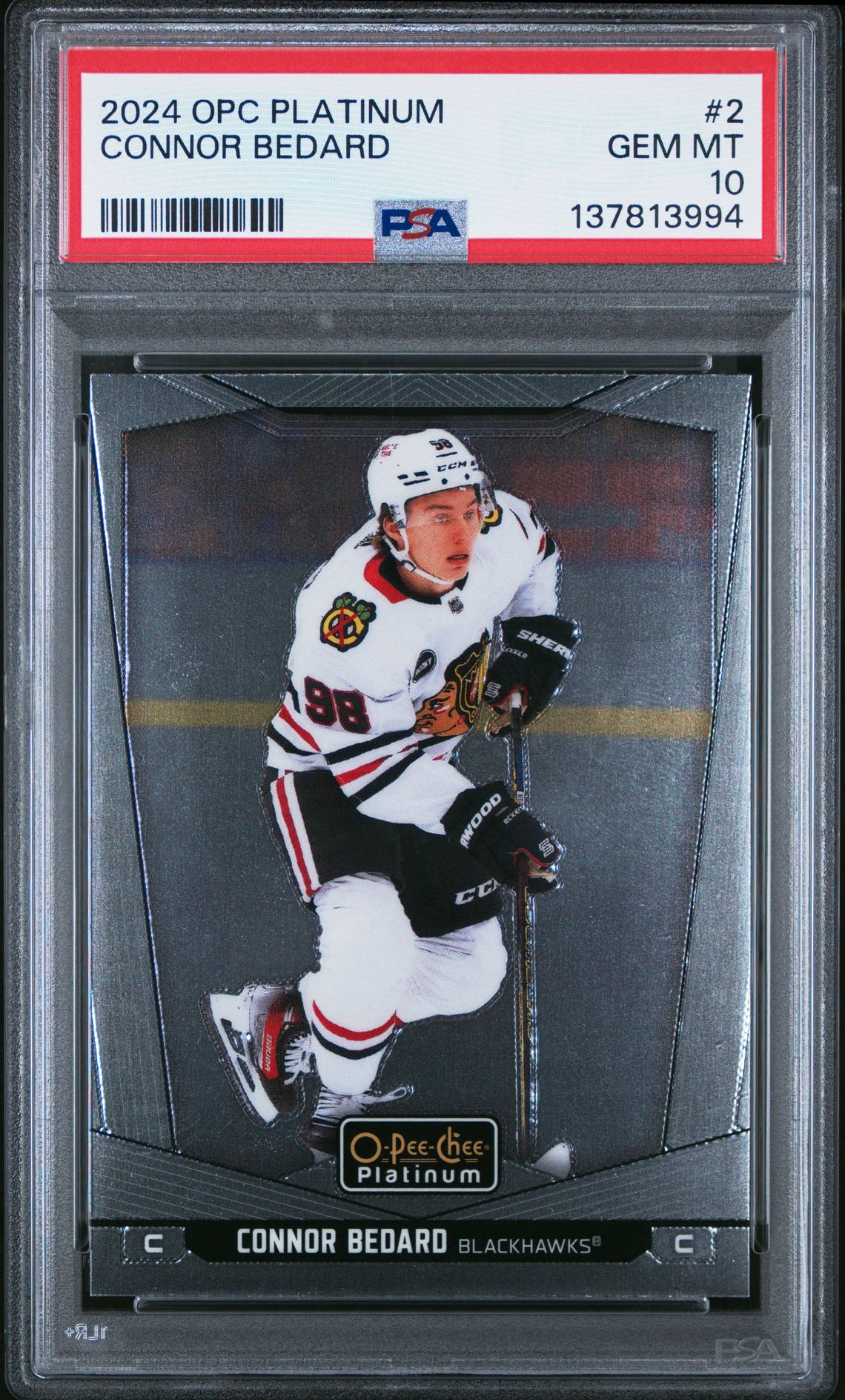 2024 Upper Deck O-Pee-Chee Platinum Connor Bedard #2 Gem Mt 10 front