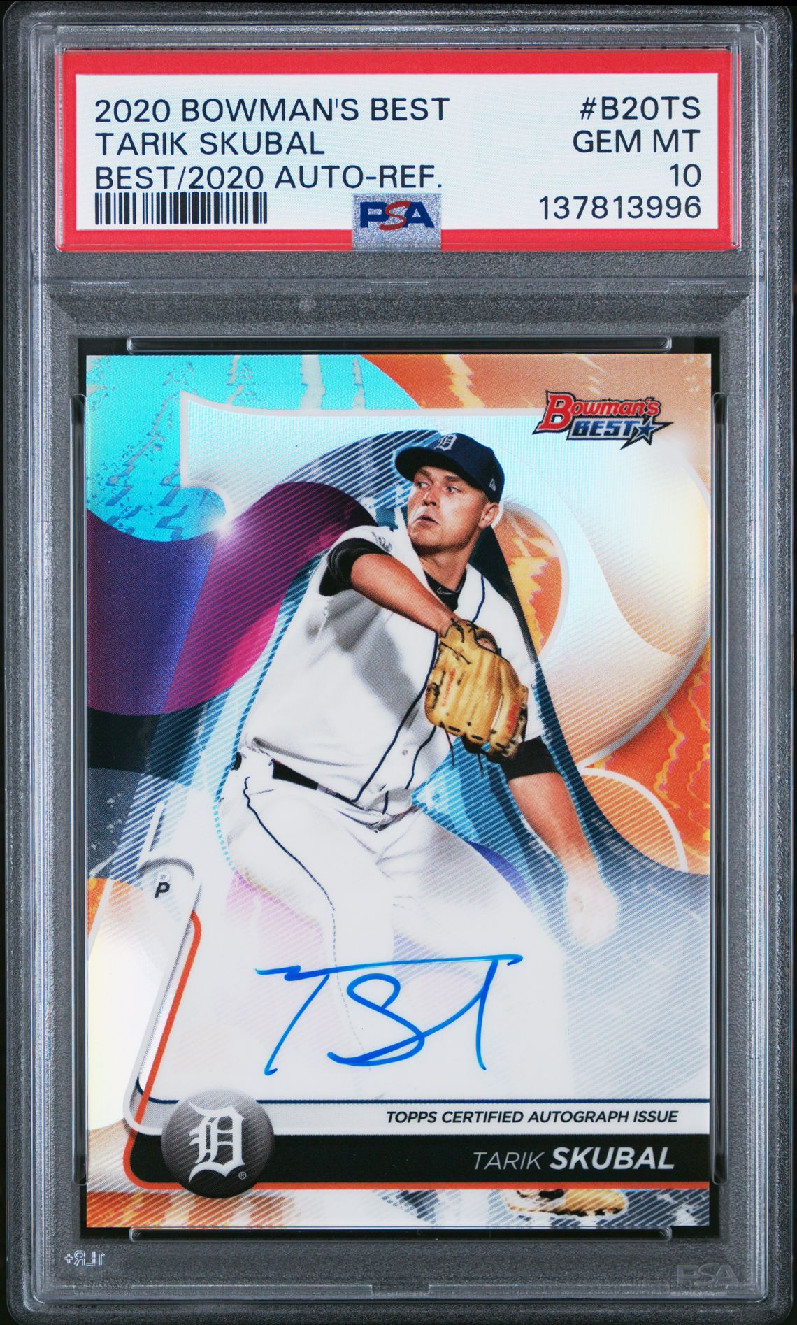 2020 Bowman's Best Best Of 2020 Autographs Tarik Skubal #B20Ts (Best/2020 Auto-Ref.) Gem Mt 10 front