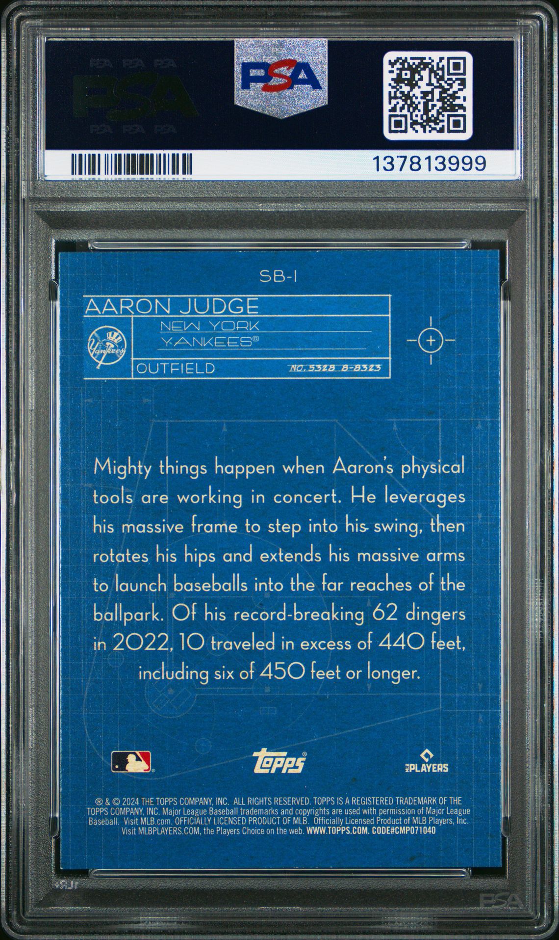 2024 Topps Superstar Blueprint Aaron Judge #Sb1 Mint 9 back