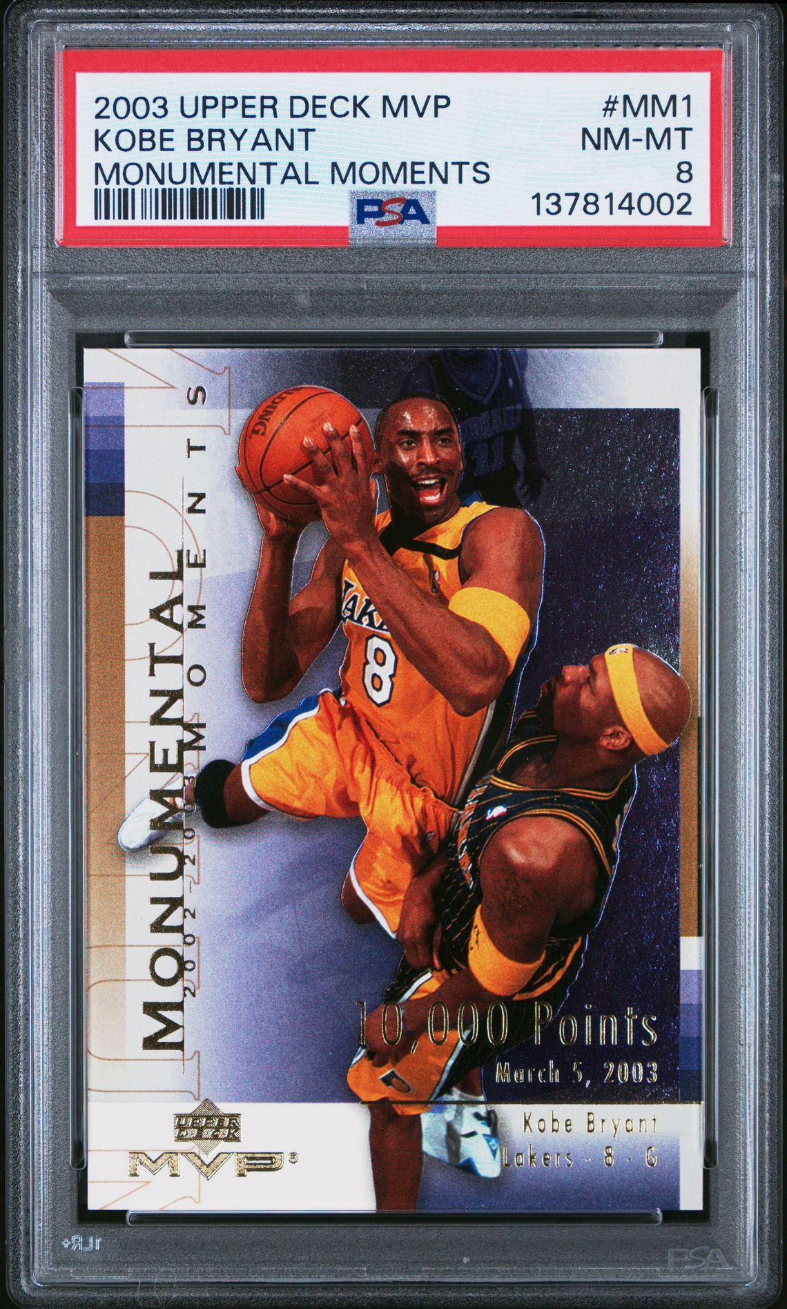 2003 Upper Deck Mvp Monumental Moments Kobe Bryant #Mm1 (Monumental Moments) Nm-Mt 8 front