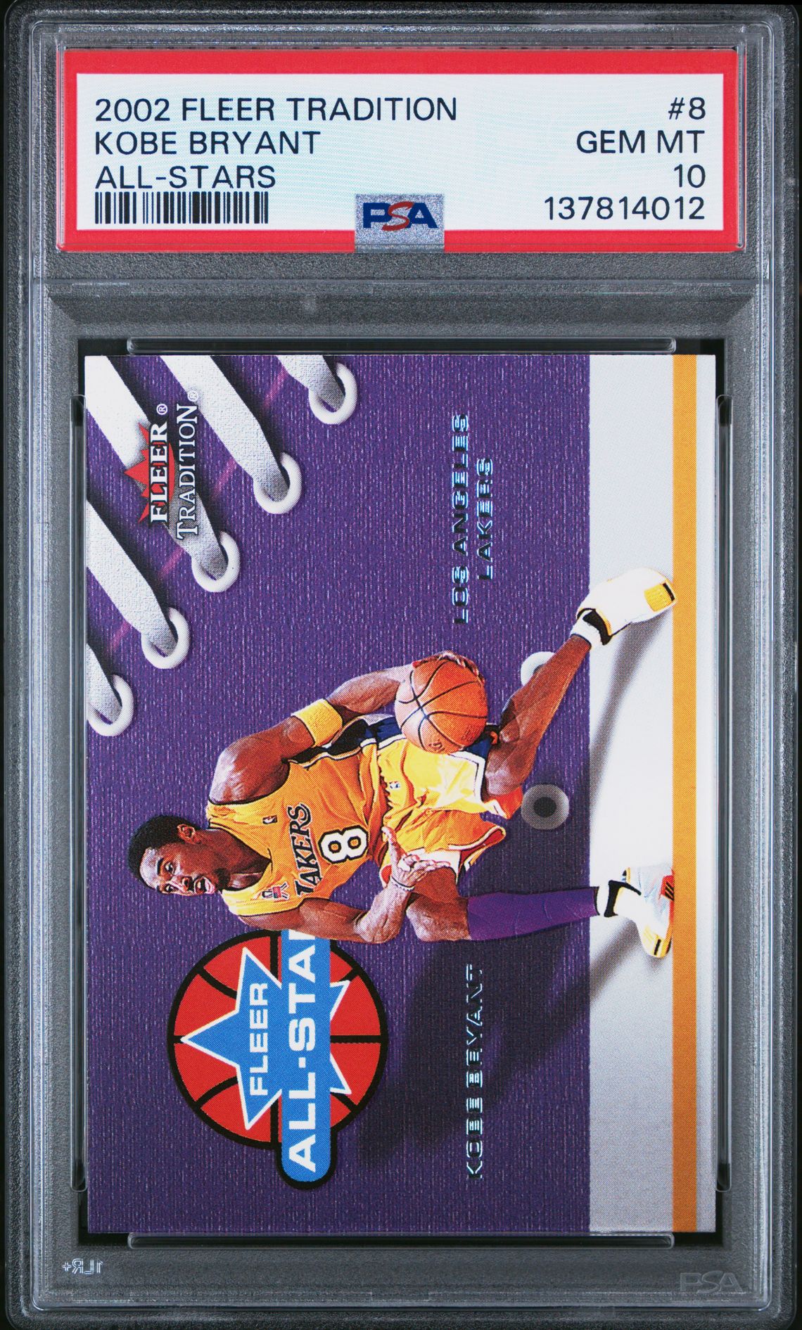 2002 Fleer Tradition All-Stars Kobe Bryant #8 (All-Stars) Gem Mt 10 front