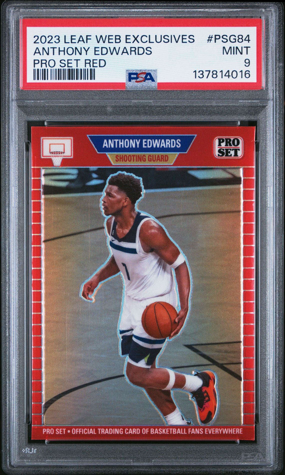 2023 Leaf Web Exclusives Anthony Edwards #Psg84 (Pro Set Red) Mint 9 front