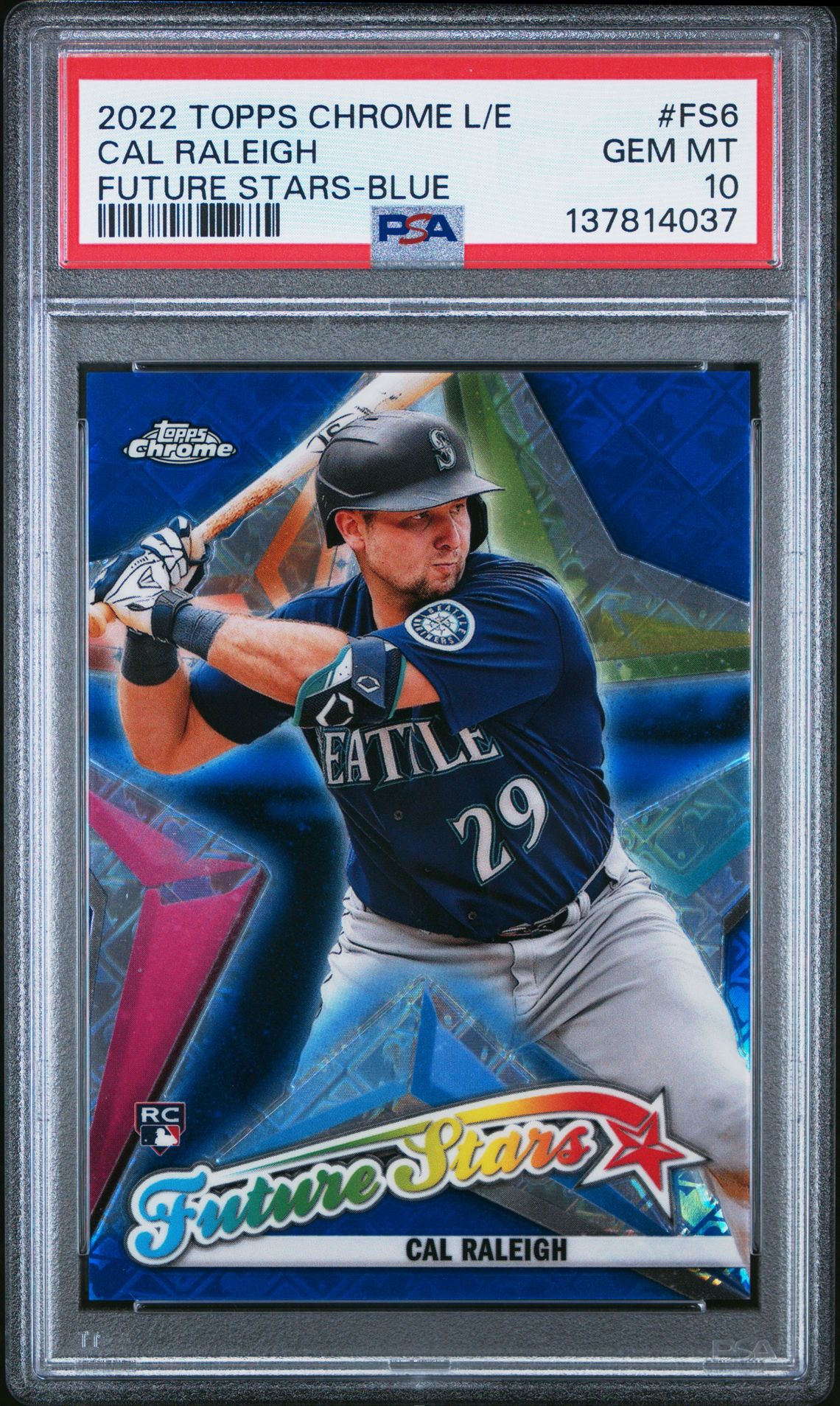 2022 Topps Chrome Logofractor Edition Future Stars Cal Raleigh #Fs6 (Future Stars-Blue) Gem Mt 10 front