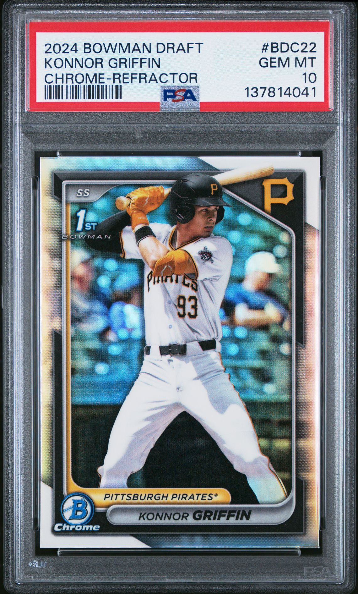 2024 Bowman Draft Konnor Griffin #Bdc22 (Chrome-Refractor) Gem Mt 10 front