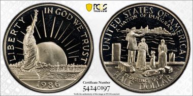 1986-S 50C Statue Of Liberty PR68DCAM