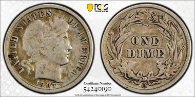 1907-O 10C VF30