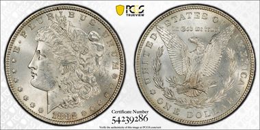 1882 $1 MS62