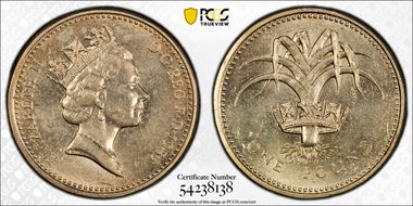 1985 £1 S-J3 Welsh Design MS63