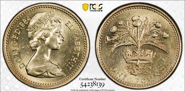 1984 £1 S-J2 Scottish Design MS63