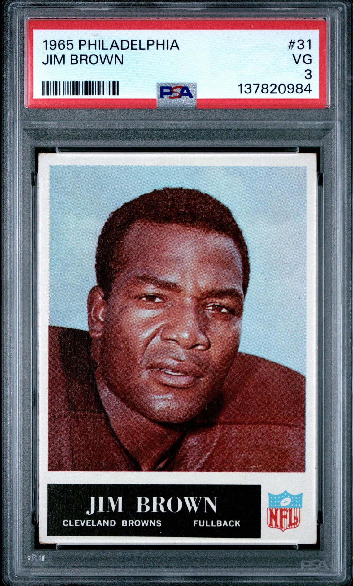 1965 PHILADELPHIA #31 Jim Brown front