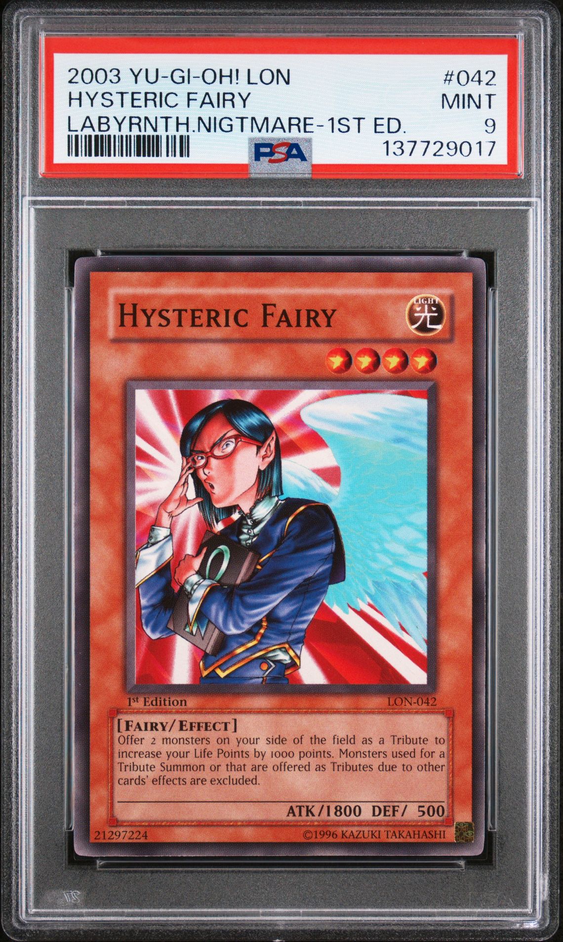 2003 Yu-Gi-Oh! YU-GI-OH! LON-LABYRINTH OF NIGHTMARE LABYRINTH/NIGHTMARE-1ST ED #042 Hysteric Fairy front