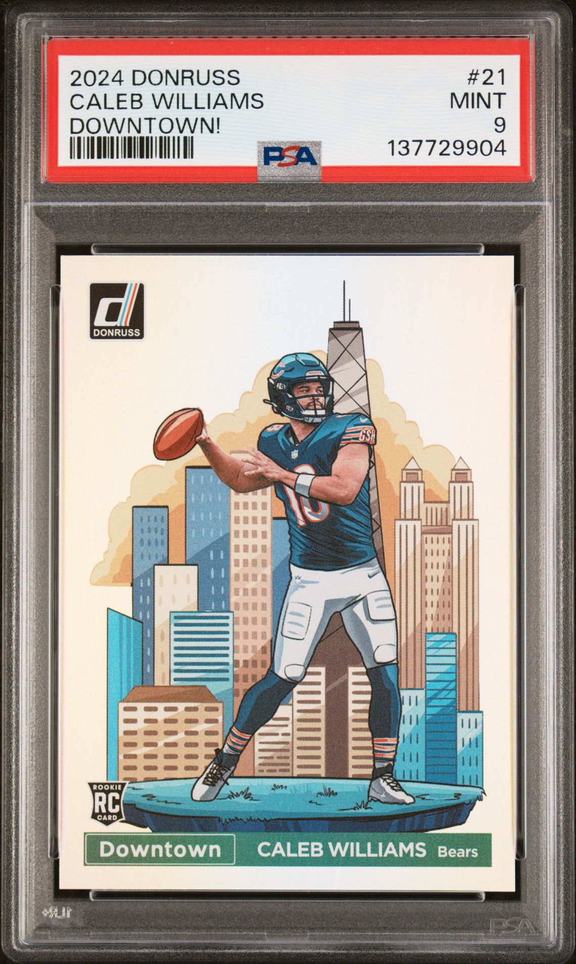 2024 Panini Donruss Downtown! Caleb Williams #21 Mint 9 front