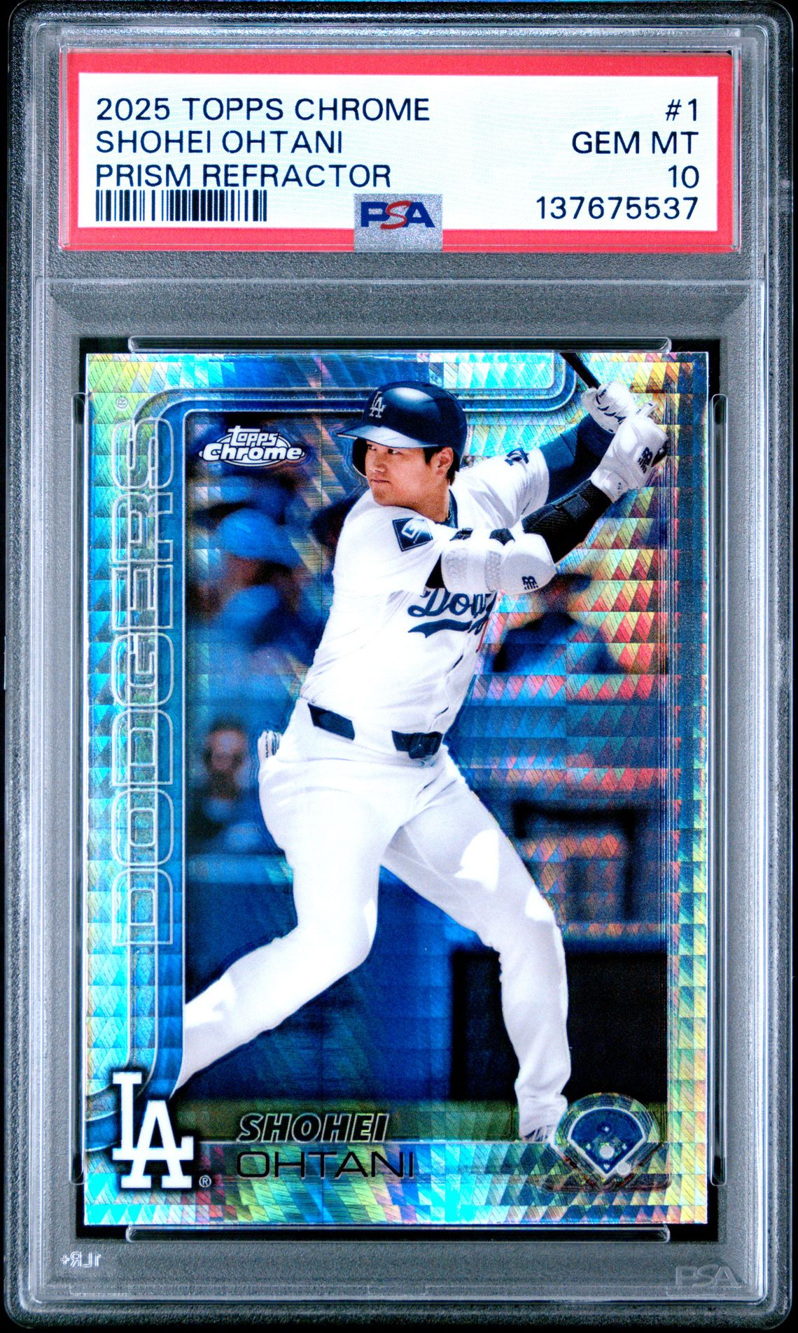 2025 Topps Chrome Shohei Ohtani #1 (Prism Refractor) Gem Mt 10 front