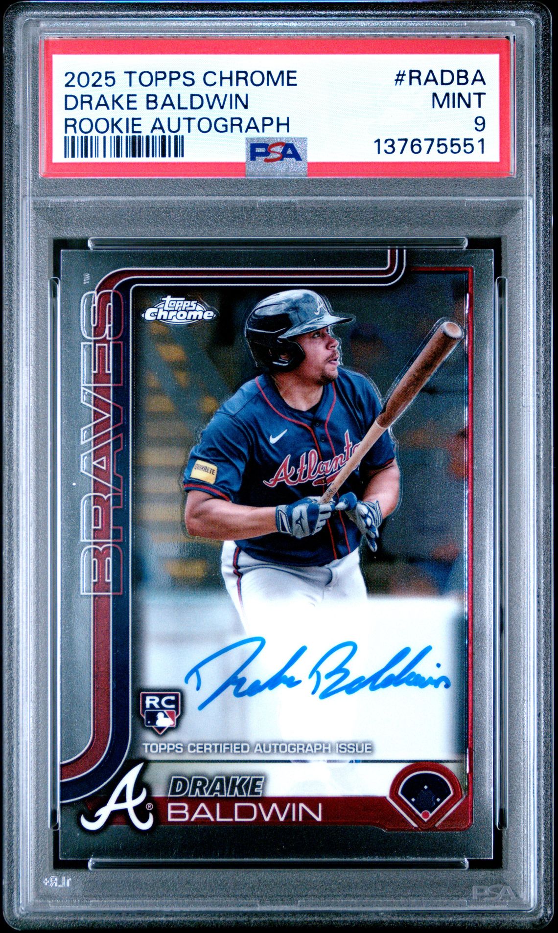 2025 Topps Chrome Rookie Autographs Drake Baldwin #Radba Mint 9 front