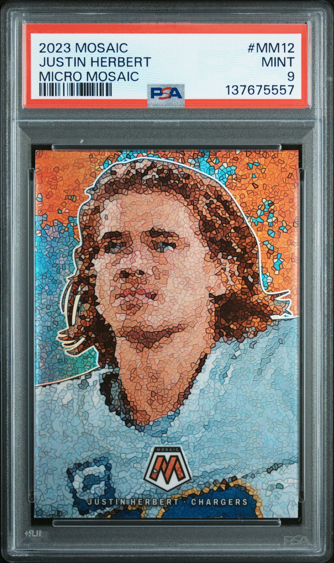 2023 Panini Mosaic Micro Mosaic Justin Herbert #Mm12 Mint 9 front