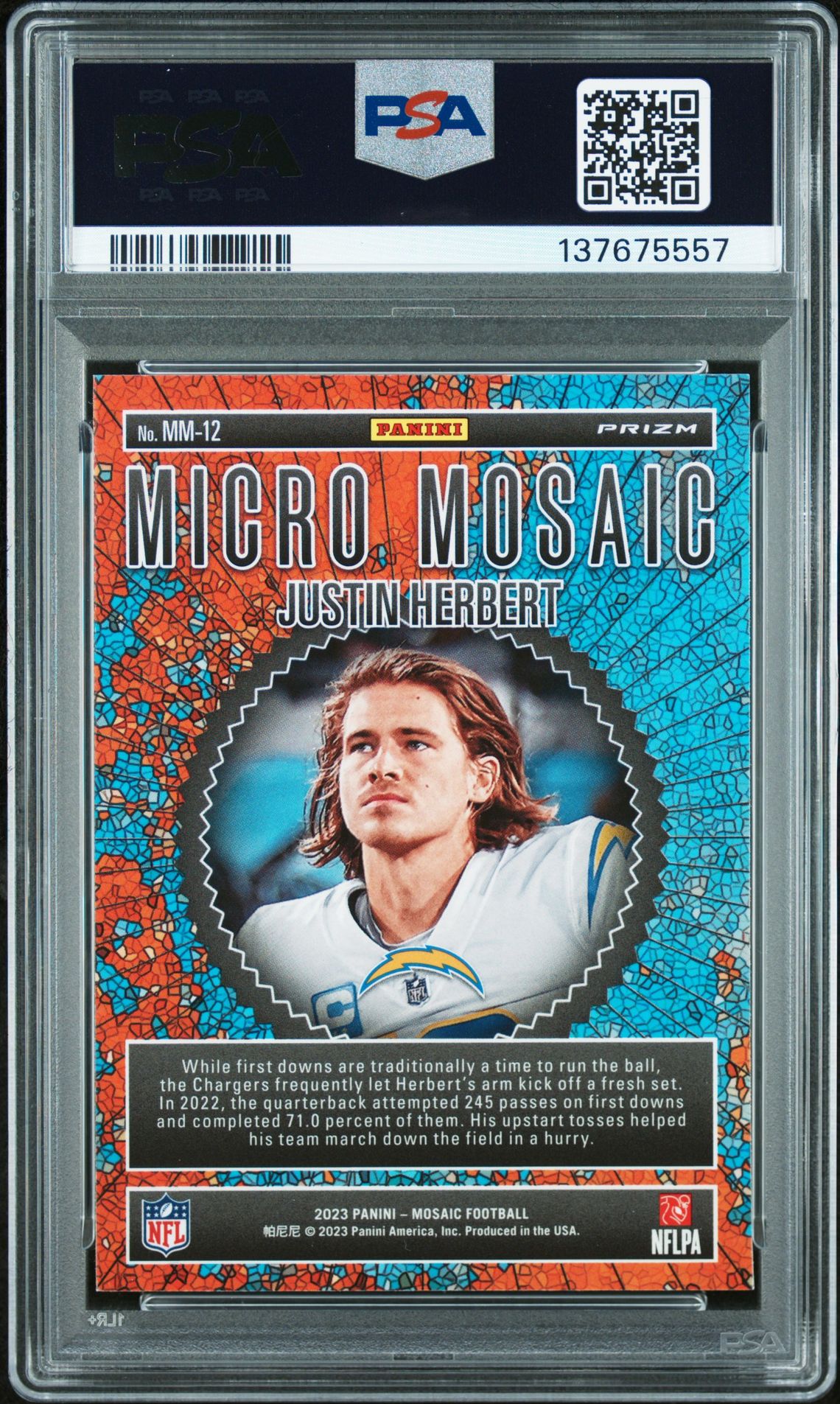 2023 Panini Mosaic Micro Mosaic Justin Herbert #Mm12 Mint 9 back