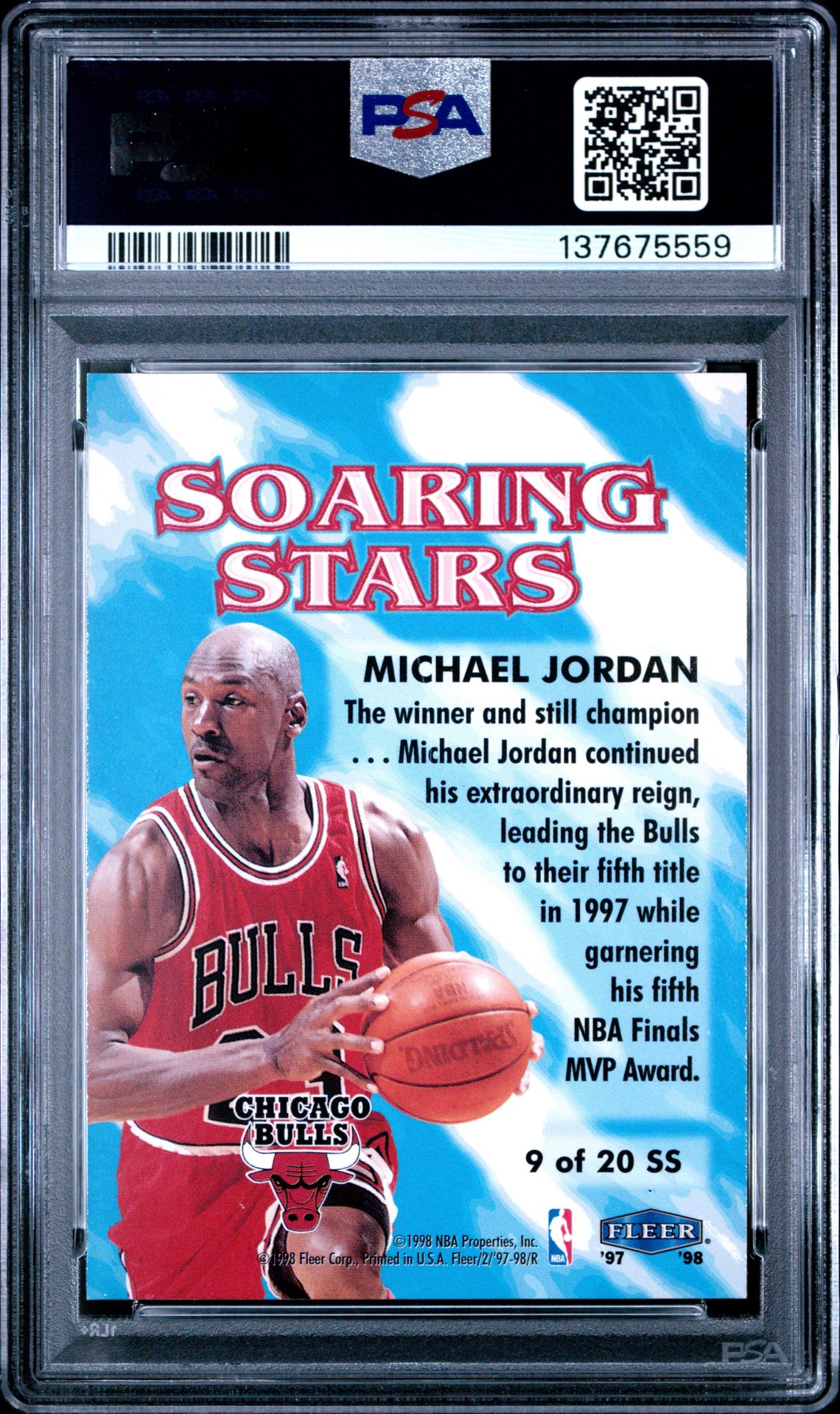 1997 Fleer Soaring Stars Michael Jordan #9 (Soaring Stars) Nm-Mt 8 back
