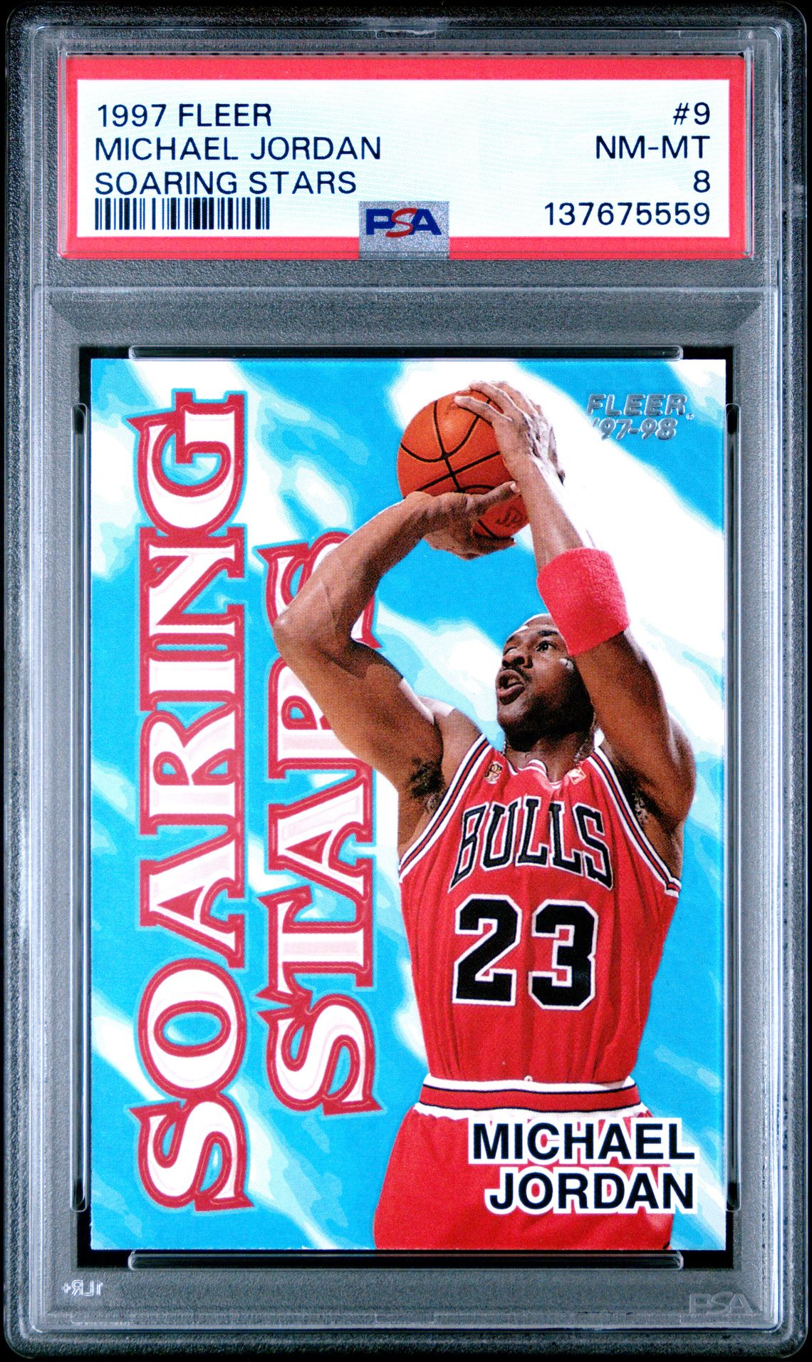 1997 Fleer Soaring Stars Michael Jordan #9 (Soaring Stars) Nm-Mt 8 front