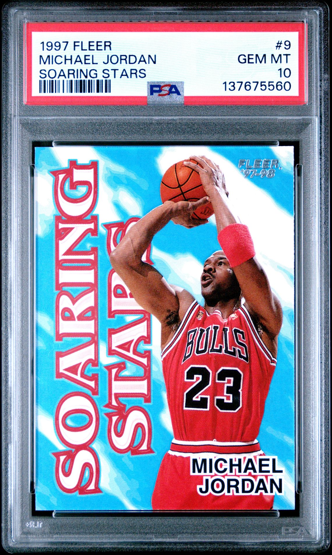1997 Fleer Soaring Stars Michael Jordan #9 (Soaring Stars) Gem Mt 10 front