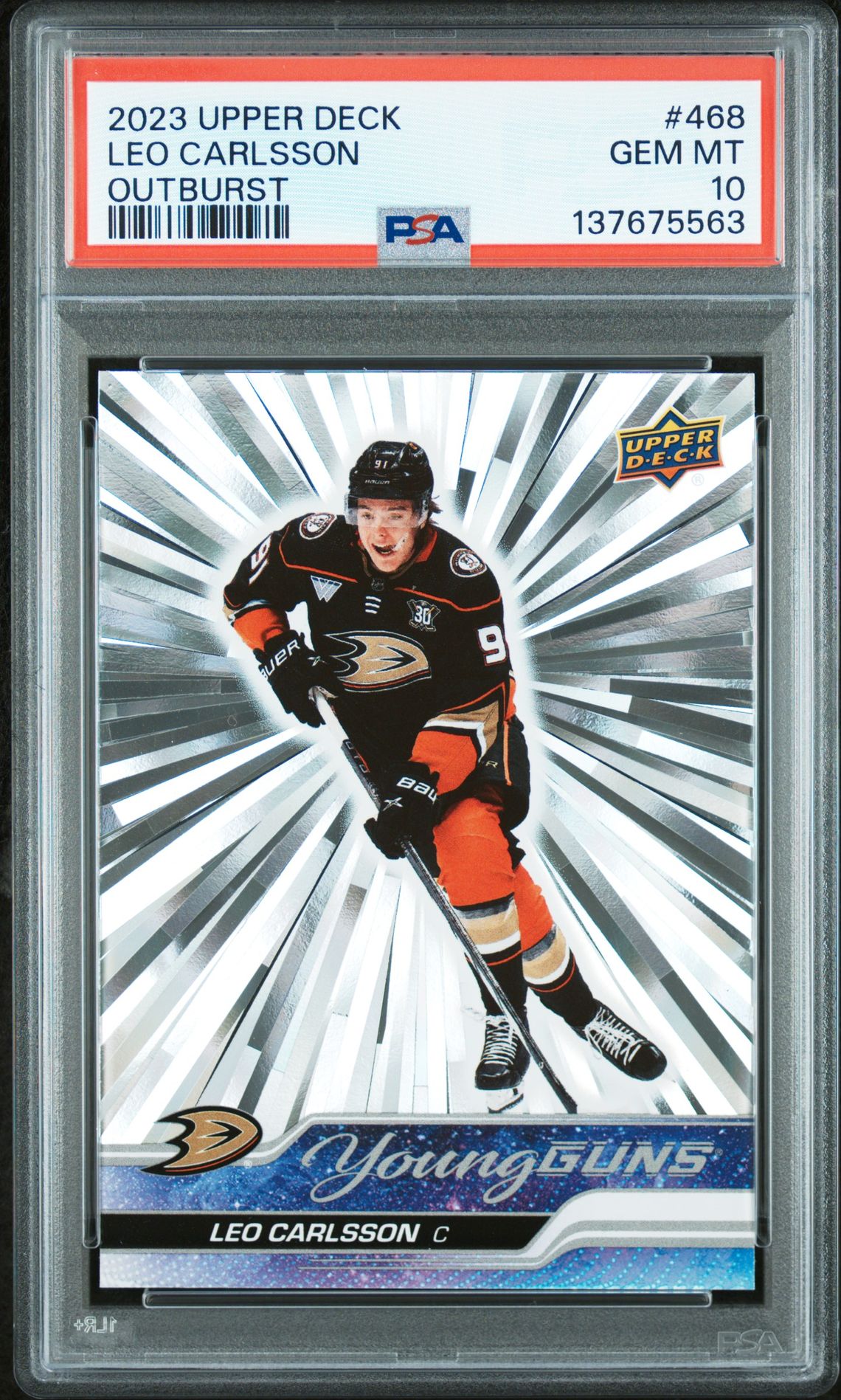 2023 Upper Deck Leo Carlsson #468 (Outburst) Gem Mt 10 front