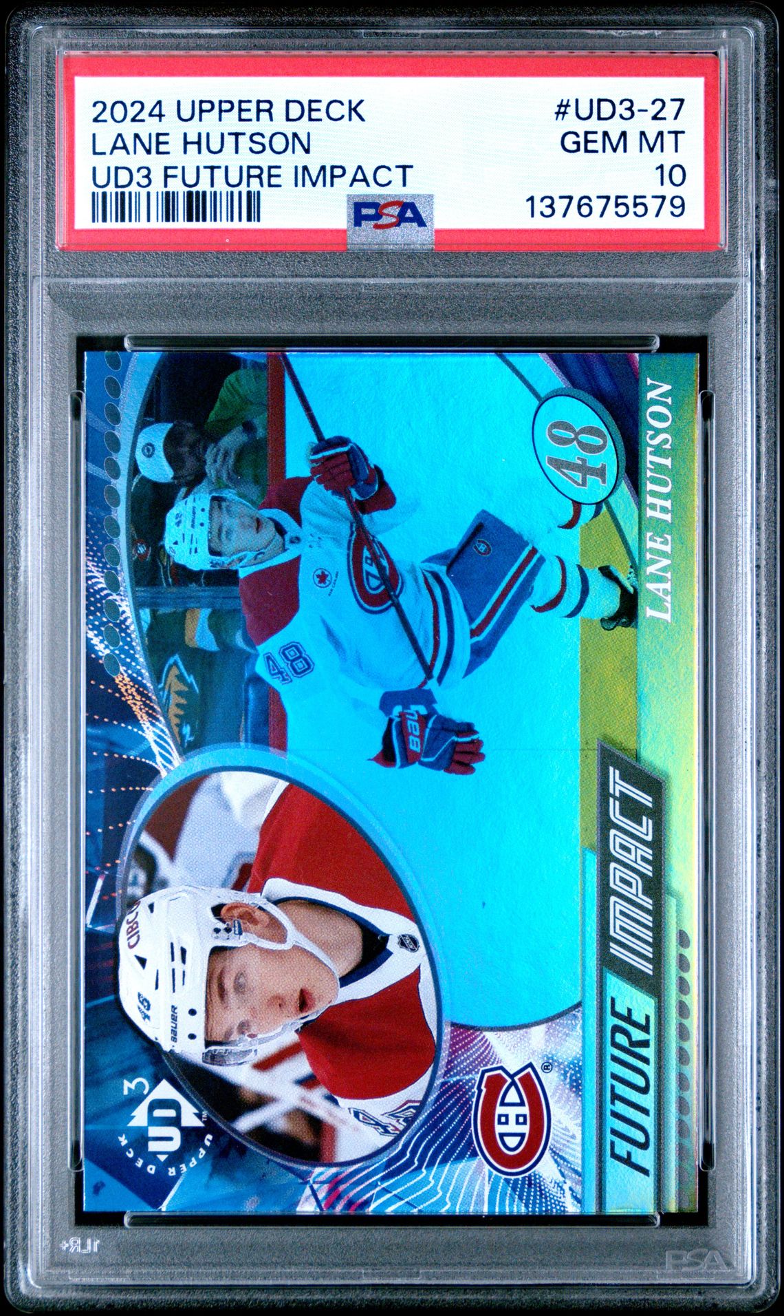 2024 Upper Deck Ud3 Future Impact Lane Hutson #Ud3-27 Gem Mt 10 front