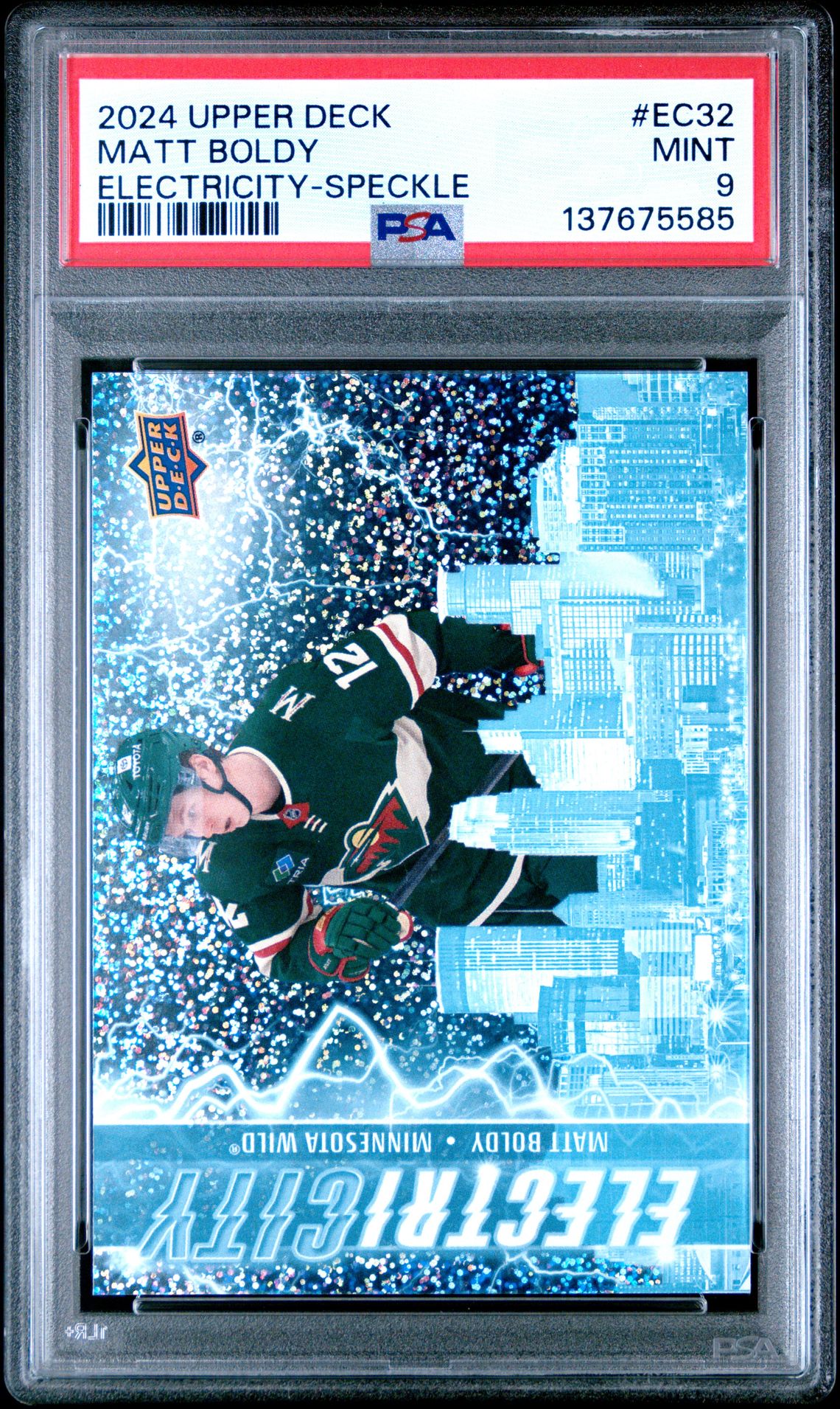 2024 Upper Deck Electricity Matt Boldy #Ec32 (Electricity-Speckle) Mint 9 front