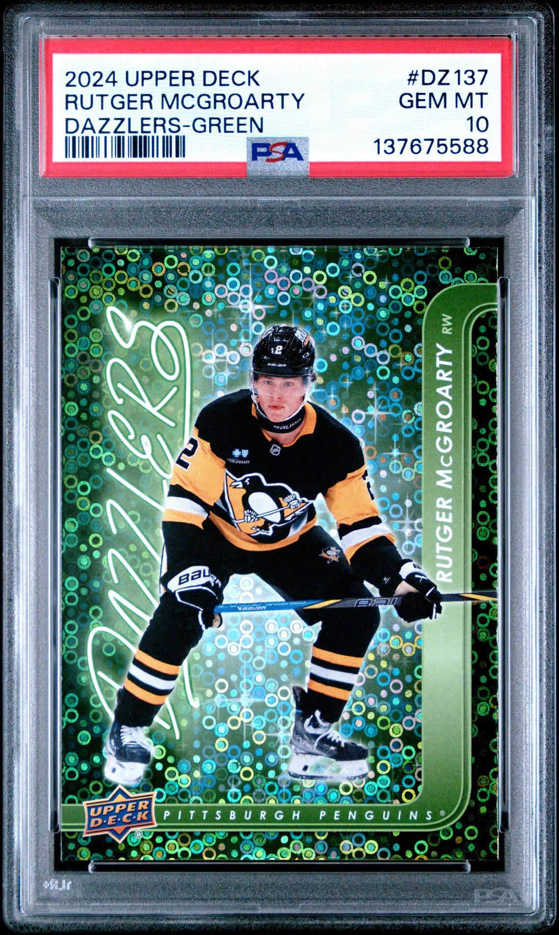 2024 Upper Deck Dazzlers Rutger Mcgroarty #Dz137 (Dazzlers-Green) Gem Mt 10 front