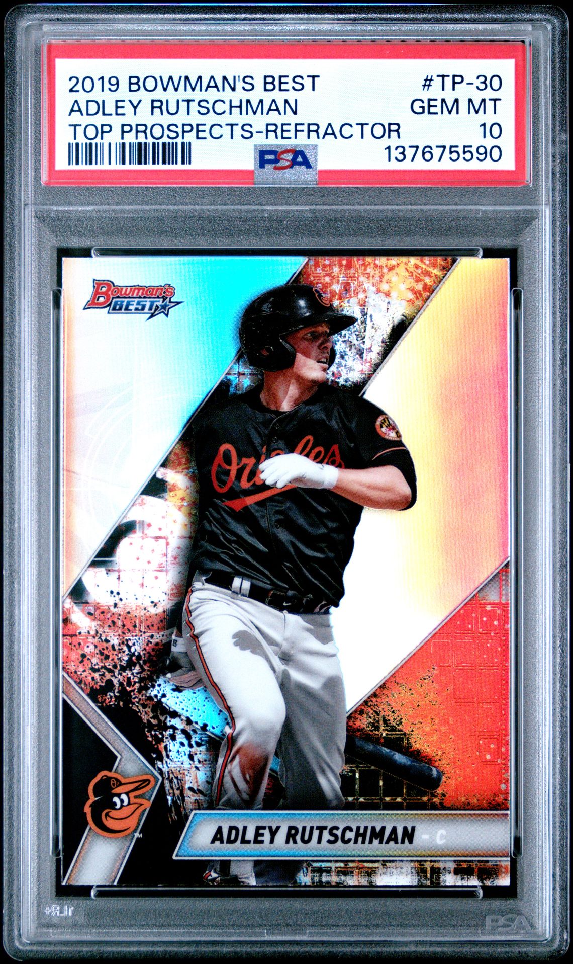 2019 Bowman's Best Top Prospects Adley Rutschman #Tp-30 (Top Prospects-Refractor) Gem Mt 10 front