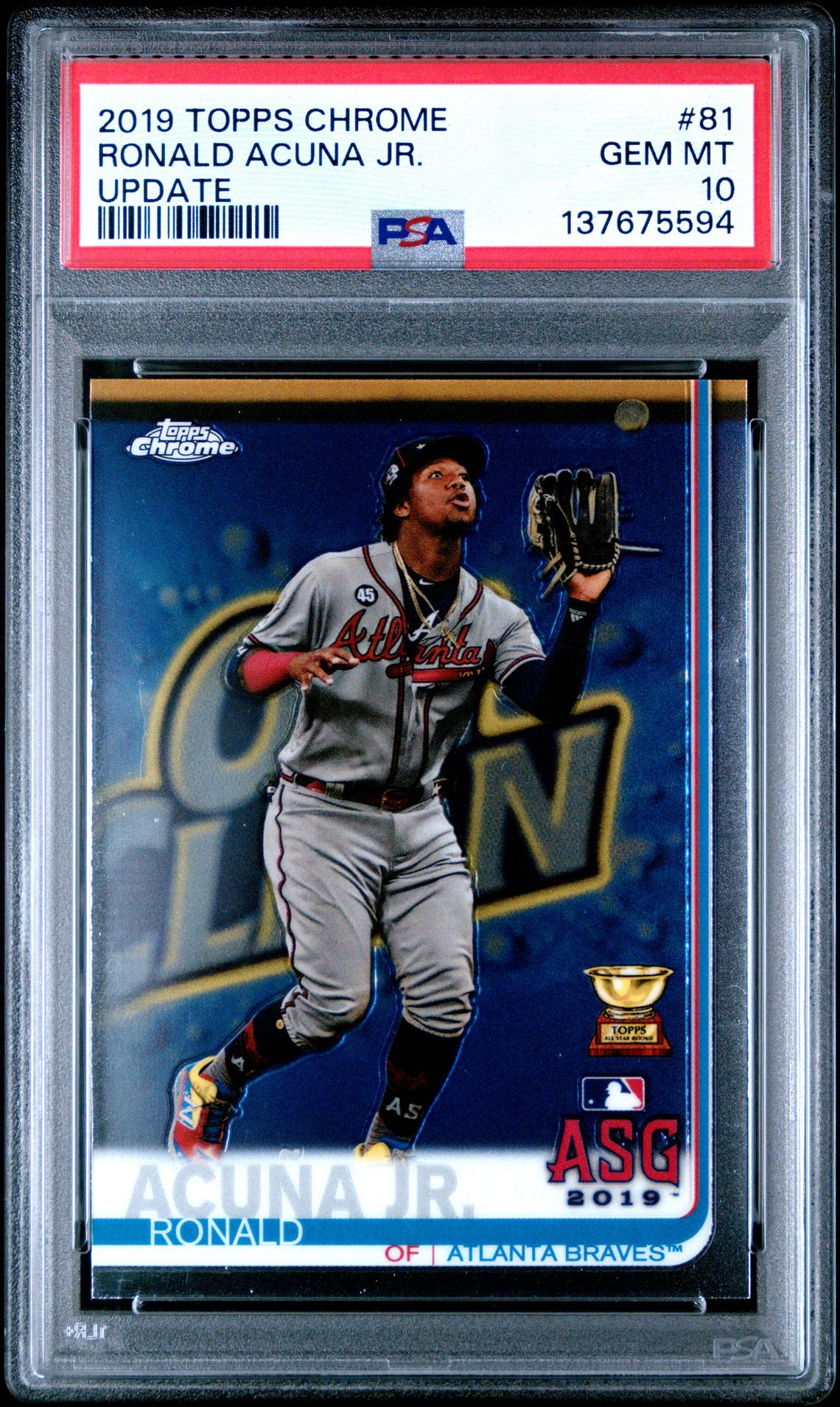 2019 Topps Chrome Update Ronald Acuna Jr. #81 (Update) Gem Mt 10 front
