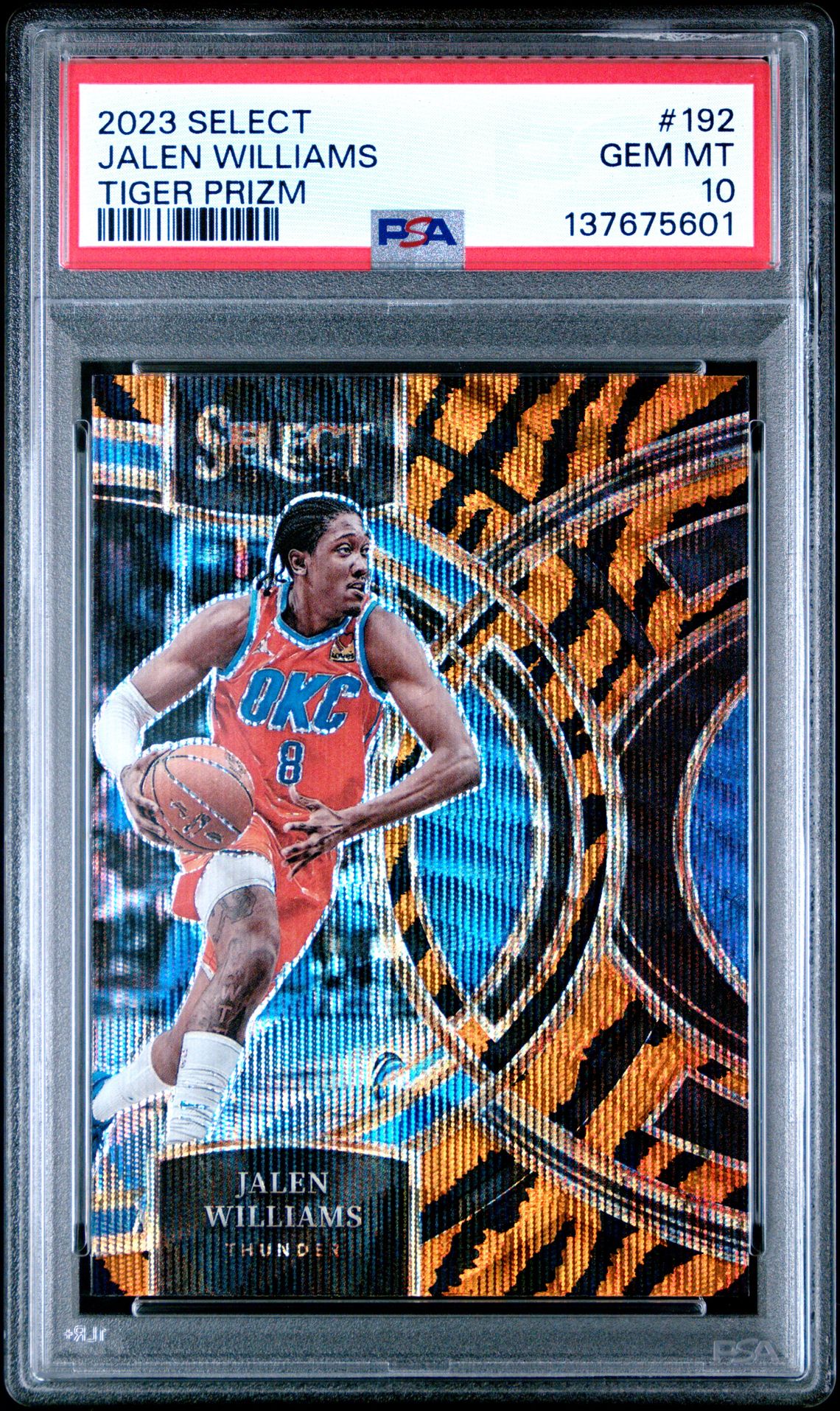 2023 Panini Select Jalen Williams #192 (Tiger Prizm) Gem Mt 10 front