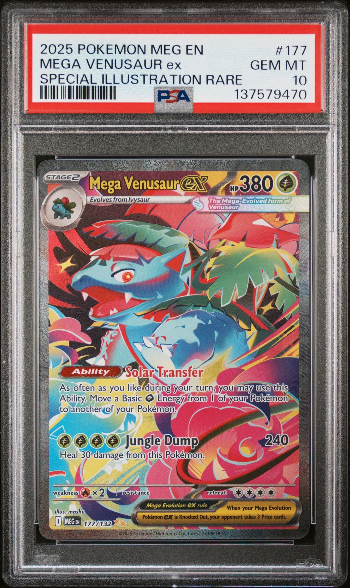 2025 Pokemon Meg En-Mega Evolution Mega Venusaur Ex #177 (Special Illustration Rare) Gem Mt 10 front