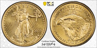 2022 $5 Gold Eagle MS68