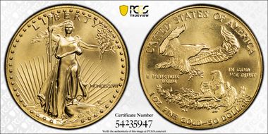 1986 $50 Gold Eagle MS68