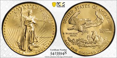 1987 $50 Gold Eagle MS69