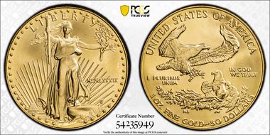 1989 $50 Gold Eagle MS67