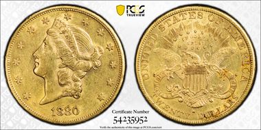 1880-S $20 AU50